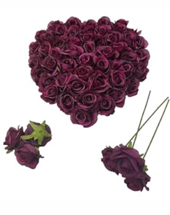 Artificial Satin Rose Flower Heads,42 Pcs Silk Rose Heads with Stems,3.3'' Rose Artificial Flowers Bulk,Artificial Rose Flower Heads for DIY Crafts Bouquet (42, Champagne)