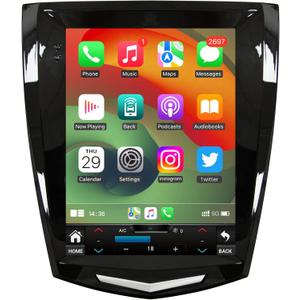 [8Core 4G+64G] Car Radio for Cadillac ATS XTS SRX CTS 2013-2018: 9.7" HD Touchscreen Stereo Replacement with Wireless Carplay Android Auto 5GWiFi Bluetooth FM AM RDS DSP SWC Backup Camera