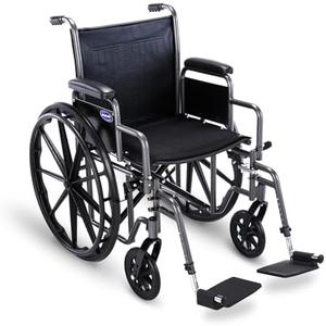 Invacare Wheelchairs for Adults, Removable Padded L-Shaped Desk Arms, Swing-Away Footrest, Portable Folding Lightweight Wheel Chair, Vinyl Upholstery, 18 Inch Seat, Essential EX1 Manual Wheelchair