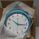 Infinity Instruments LTD. Retro 9 inch Silent Sweep Non-Ticking Mid Century Modern Kitchen Diner Wall Clock Quartz Movement Retro Wall Clock Decorative (Turquoise)