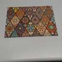 Artbloss Dish Drying Mat Mexican Absorbent Coffee Mat Rubber Backed Moroccan Soft Silicone Kitchen Dish Draining Mat for Kitchen Bathroom Coffee Bar (Rhombic, 12 x 16 Inches)