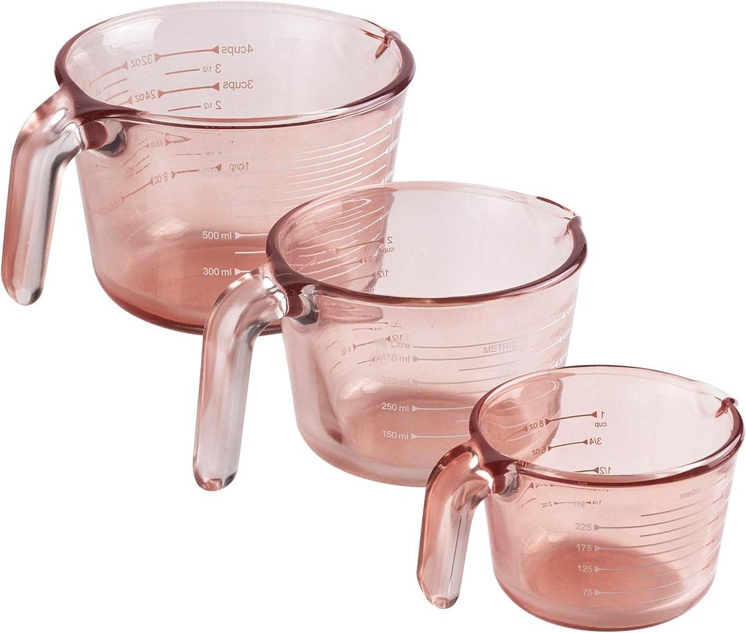 COOK WITH COLOR Glass Measuring Cups - Ideal for Cooking and Baking, Pink