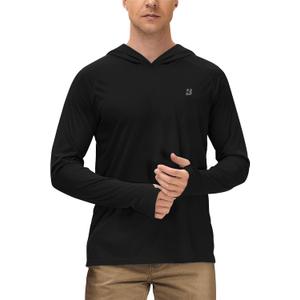 Roadbox Mens UPF 50+ Sun Protection Shirts, Outdoor UV Long Sleeve Fishing Hoodie Shirt for Hiking Running Workout Swimming (XX-Large, Black) Roadbox Mens UPF 50+ Sun Protection Shirts, Outdoor UV Long Sleeve Fishing Hoodie Shirt for Hiking Running Workout Swimming (XX-Large, Black)
