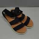 DREAM PAIRS Women's Open Toe Elastic Ankle Strap Casual Flatform Platform Wedges Sandals (Black) Size 8
