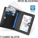 Small Women Wallet RFID Blocking Bifold Pocket Wallet Slim Compact Ladies Purse Mini Wallets For Women (Black)