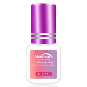 2 x Cluster Lash Glue for Sensitive Eyes, 2-3 Weeks Long Lasting Gentle Eyelash Extension Glue for DIY or Professional Use - Waterproof/Strong Hold / (Black,5ml/0.17fl.oz)