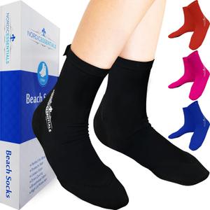 Beach Socks - Sand sports - Volleyball, Soccer, Snorkeling - Kids, Women, Men  (X-Small, Black)