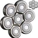 7 Blades Head Shaver Replacement Heads Electric Shaver Universal Replacement Blade Head Electric Razor for Men (7D Silvery)