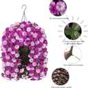 Artificial Fake Hanging Flowers Basket for Outdoor Indoor Decoration,UV Resistant Faux Silk Light Fuchsia and Fuchsia Morning Glory Flowers Plants Realistic Hanging Planter for Outside Home Porch Yard