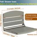 17.5" Folding Shower Seat Wall Mounted,Foldable Shower Bench,Fold Down Shower Seat,Folding Shower Seat Bench,Wall Mount Shower Seat Bench Chair (Grey)