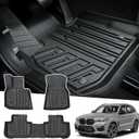 Powerty Floor Mats for 2018-2024 BMW X3 / 2019-2024 BMW X4, Custom Fit for X3 X4 Accessories, 3D TPE All Weather Car Mats Heavy-Duty Floor Liners (Fit All Models)