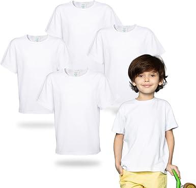 4 Pack Toddler Blank Sublimation T-Shirt,Modal Crew Neck Short Sleeve, T-Shirt for Kids Baby Children, Size 3T, White