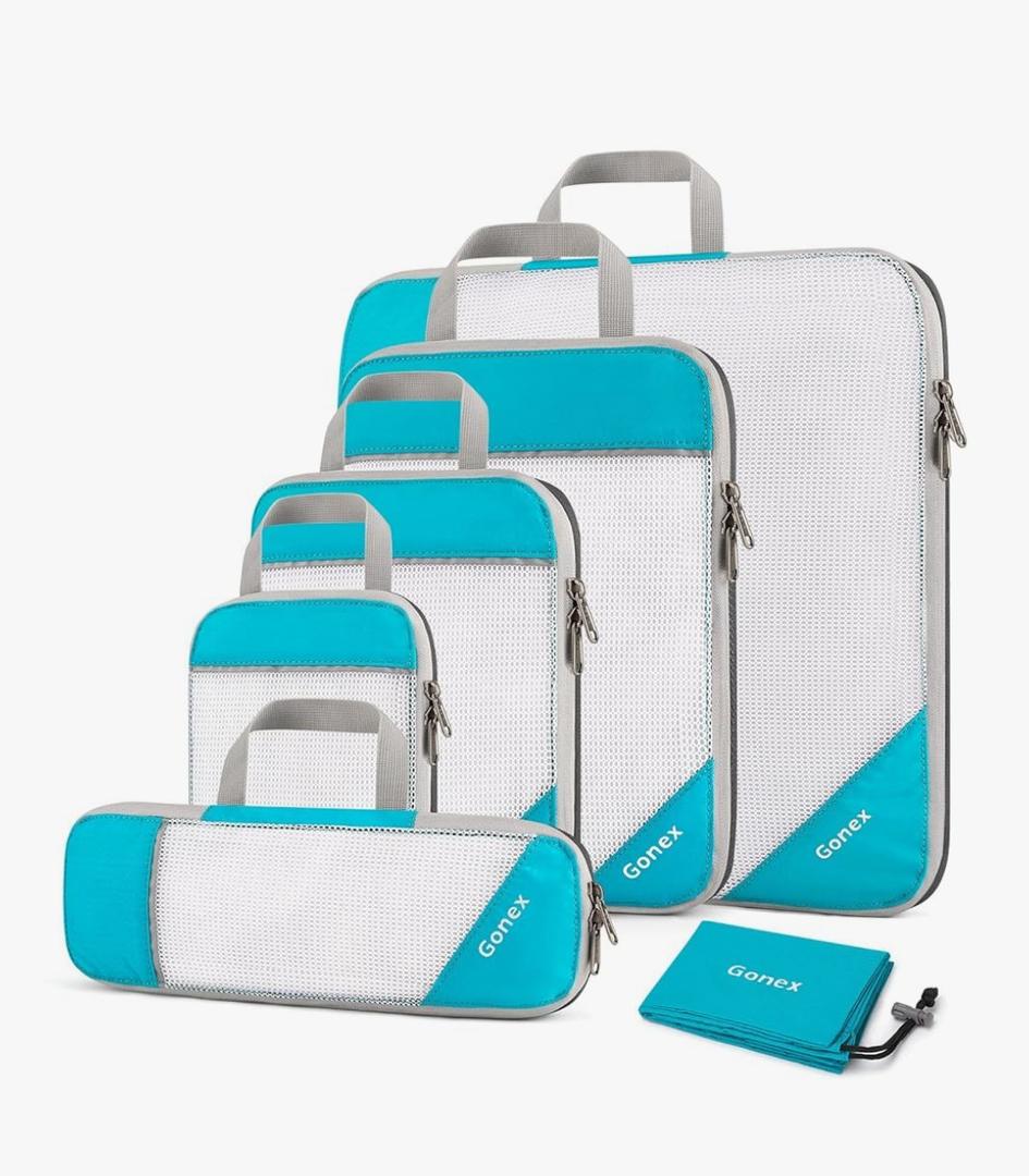 Compression Packing Cubes, Gonex Extensible Storage Mesh Bags Organizers Compression Packing Cubes, Gonex Extensible Storage Mesh Bags Organizers