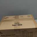 2-in-1 Baby Diaper Caddy Organizer, 3 Tier Rolling Storage Cart with Dividers and Drawers, Baby Essentials for Nursery Storage, Mobile Utility Cart with Wheels Large Capacity Easy to Assemble (Black Metal Frame With Grey Drawers)