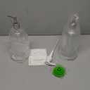 Refillable 32oz Dispenser Plastic Bottle 2pack with Steel Pumps, 1 Liter Crystal Clear Multi-Use Empty Container with Funnel for Shampoo, Conditioner, Body Wash, Liquid Hand Soap, Lotion