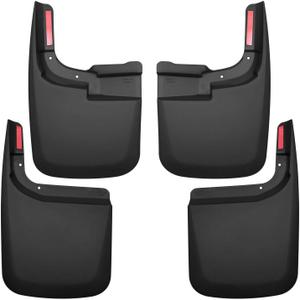 Husky Liners Custom Mud Guards | Fits 2017-2026 Ford F-250 & F-350 w/Single Rear Wheels & w/o OEM Fender Flares | Rear Set, 2-pc Black - 58466