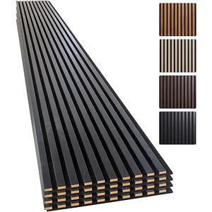 Yuzzy Wood Slat Wall Panel 4 Pack, 48" x 24" Acoustic Wall Panels for Interior Wall Decor and Noise Cancelling, Soundproof Wall Panels for Living Room, Bedroom, Office, Black