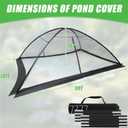 Pond Cover Dome Net 13x17 ft Netting Pond Covering Tent with Zipper Storage Straps, Fiberglass Poles, Ground Nails, Tie Ropes for Outdoor Garden Fish Pool Protection from Leaves Animals