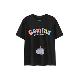 Maternity Shirts for Halloween Thanksgiving Pregnancy Clothes Funny, Coming Soon, Black, Size L,