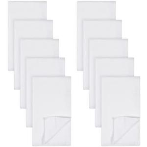 Gerber Unisex Baby Boys Girls Birdseye Flatfold Cloth Diapers Multipack White 10 Pack, Full 