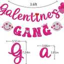 Galentine's Gang Banner, Pre-strung Valentine's Day Banner for girls, Galentine's Day Decorations, Pink Glitter