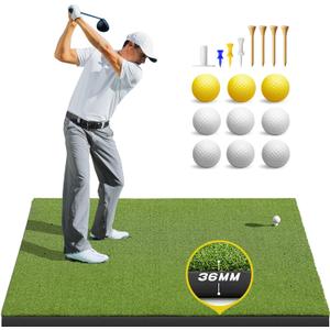 Bltend Elite Golf Hitting Mat: 5x4ft 36mm Golf Mat Practice Outdoor Indoor | Premium Dense Artificial Turf, Heavy Duty Thickened EVA Backing, Balls & Tees, Driving Chipping Backyard Simulators Practice
