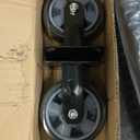 Heavy-Duty Foldable Platform Cart with 6 Wheels & 2000 LB Capacity - 360 Swivel & Fixed Casters, Collapsible Push Cart Dolly Black Plastic Trolley, 5" Wheels, Spare Tire & Anti-Collision Corners