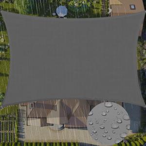 Waterproof Sun Shade Sail Rectangle, 6.5'x10' Gray Sun Shade Canopy 95% UV Block Water Resistant Sunshade Outdoor Patio Lawn Garden Carport Backyard Deck Pergola Fabric Screen Awning