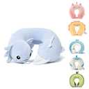 Niuniu Daddy Axolotl Neck Pillow for Traveling, Memory Foam Cervical Travel Neck Support Pillows Portable for Airplane Car Sleep, Long Trip Age 8+ Children with Boys Girls Including Adults
