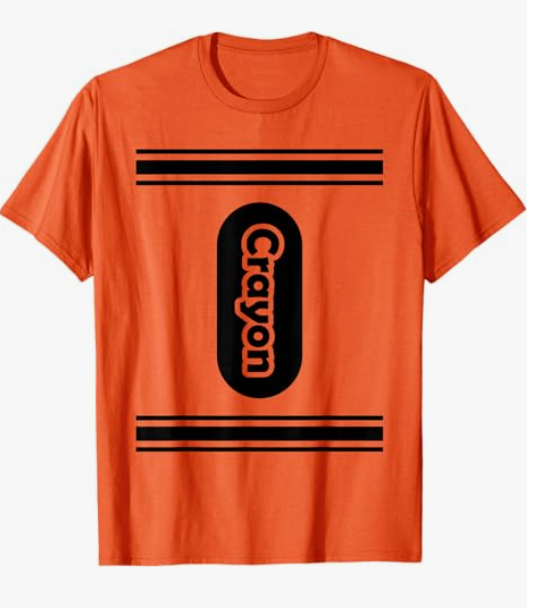  Color Crayon T-Shirt, Orange, Size M