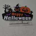 HPC Decor 17" H Halloween Decorations for Outdoor, Ghost Pumpkin Cute Decor Metal Garden Stakes, Lantern Yard Signs for Garden Lawn Patio Halloween Party