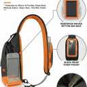Sling Backpack for Women & Men, Crossbody Travel Bag with Water Bottle Holders, 17 Pockets, Quick-Access Phone Pocket, Hidden Security Pocket, Fits 11" Tablet, for Daily Carry, Travel, Theme Parks