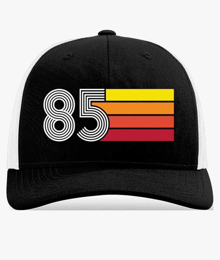NewEleven 40th Birthday Gifts for Men Women – 1985 Retro Trucker Hat, Funny Birthday Gift for Dad, Husband, Mom, Wife – Vintage 40 Year Old Party Hat, Black/White