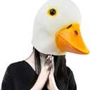 AQKILO Duck Mask Animal Latex Full Head Realistic Masks Fancy Dress for Halloween Carnival Costume Party