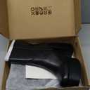 VOMIRA Ankle Boots for Women Chunky High Heel Sqaure Toe Side Zipper Pu Leather Stretch Boots Platform GoGo boots (9)