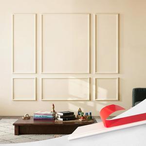 Upick Wall Molding Kit, Pre-Cut Peel and Stick Paintable Wainscoting Panels, Decorative Trim for Accent Walls (23"x56", 6-Frame Set), 23"W x 56"H + 48"W x 56"H