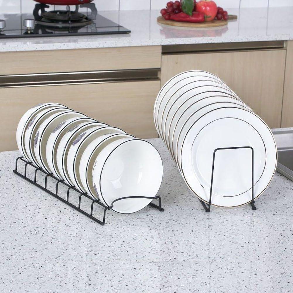 Small Dish Drainer,Stainless Steel Bowl Drying Rack for Kitchen Counter Organizer Storage, Storage Shelf, Black, Silver, DTB-200