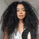 V Part Burmese Curly Wig for Black Women, Glueless Protein Silk Synthetic Curl Upgraded U Part Wigs Soft Natural Human Hair Feel, Lightweight Beginner Friendly Upart, Daily Wear/ Time-Saving Vpart