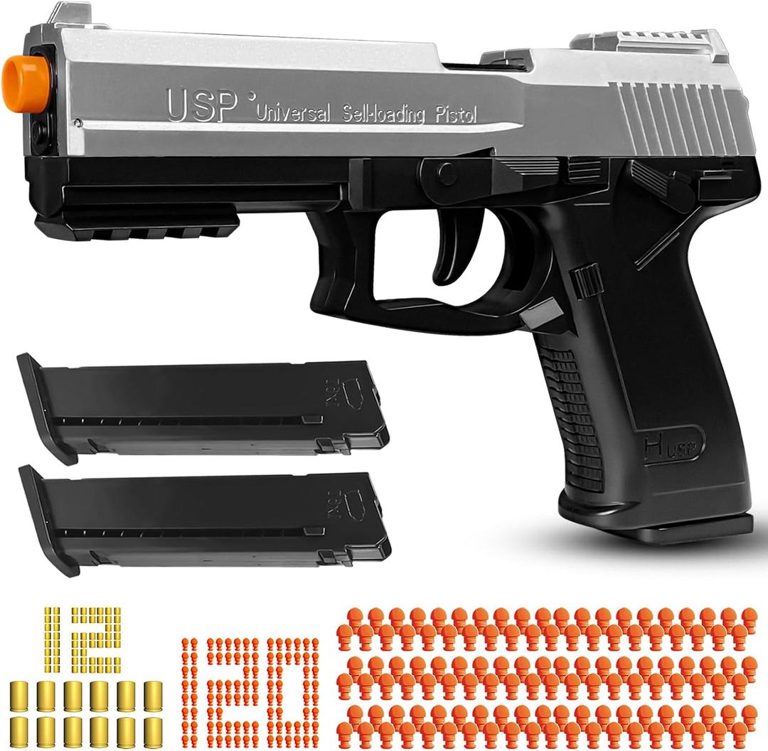 Toy Gun with Automatic Reloading Rebound Shell Ejecting and Soft Foam Blaster, Ideal for Shooting Games, Education Model Toys, Gift for Kids Boys Girls
