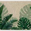 Baccessor Monstera Leaf Spring Door mat Banana Tropical Green Leaves Doormat Summer Welcome Mat Decorative Front Outdoor Door Mats Anti-Slip Rubber for Seasonal Kitchen Floor Decoration 17 x 29 Inch