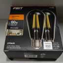 Feit Electric ST19 Vintage Edison LED Light Bulb, 60W Equivalent, Dimmable, 2700K Soft White, 800 Lumens, E26 Base, Retro Filament Light Bulbs, 15,000-Hour Lifetime, ST1960/CL/927CA/2, 2 Pack