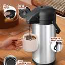 Esemoil Coffee Carafe for Keeping Hot, 102oz/3L Large Capacity Airpot Coffee Dispenser with Pump, Insulated Stainless Steel Thermal for Hot/Cold Water Liquid Tea Chocolate for Hot Cocoa for Parties