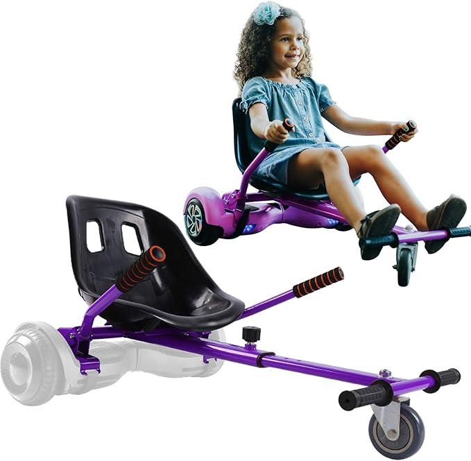Hoverboard Seat Attachment for 6.5-10 Hover Board, Buggy Go Kart Conversion Kit, Accessory for Self Balancing Scooter, Hoverboards Go-Cart for Kids or Adults Purple