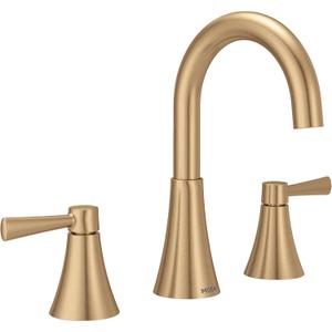 Moen Ronan Bronzed Gold Two-Handle Adjustable Widespread Modern Bathroom Faucet, Valve Included, 84023BZG