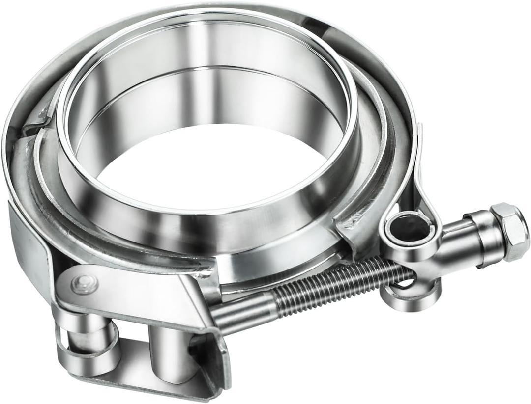 4 Inch Quick Release V Band Clamp with Female Male Flange-Stainless Steel 304 1 Pack