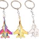 3 Pcs Set 3D Airplane keychain,Funny Helicopter Plane Pendant Charms Keychains Accessories Gifts For Car Key Ring,Backpacks (Fighter)