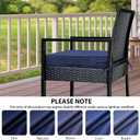 IPYNBAP Outdoor Chair Cushions Set of 4 -Waterproof Outdoor Seat Cushions for Patio Furniture, Patio Chair Cushion with Handle and Ties, Square Out Door Chair Pads,19" x 19" x 3", Navy Blue