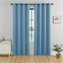Gogreen Solid Thermal Insulated Grommet Blackout Curtains/Drapes for Bedroom Window (2 Panels, 42 inches Wide by 84 inches Long, Blue)