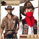 Thiccywoov 80 Pcs Country Western Cowboy Iron on Patches Embroidered Brown Patches for Hat Vintage Sew on Applique Bulk for Clothing Jackets Backpacks Stockings DIY Accessories