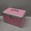 Medicine Lock Box with Combination Lock - 15 x 8.7 x 9.4 Inches - First Aid Safe Medication Storage Box, Personal Items Safe Case for Home and Outdoor - Pink